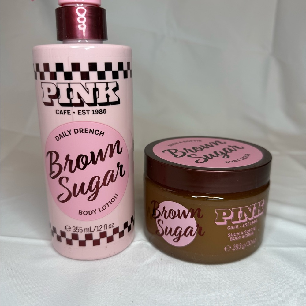 PINK Victoria's Secret Brown Sugar Body Lotion and Scrub Set